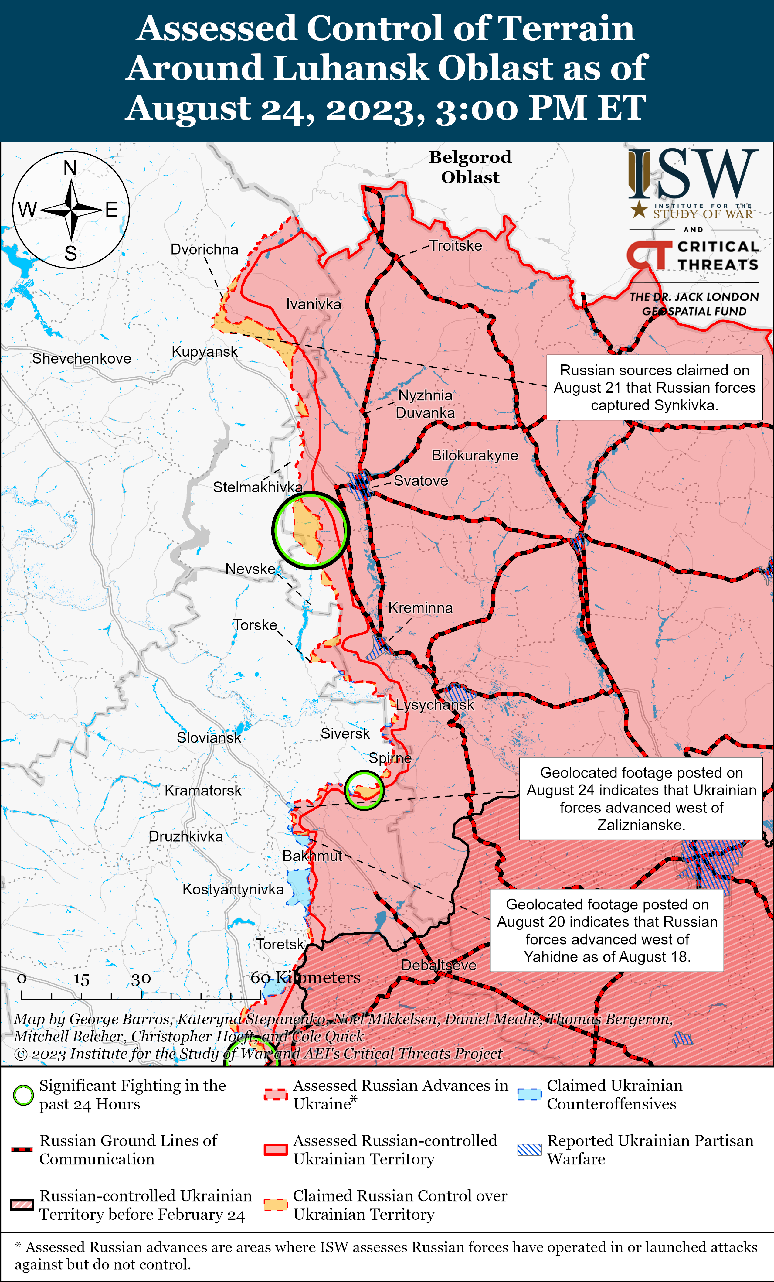 ЗСУ просунулися в районі Бахмута та захопили російські позиції: карти боїв ISW